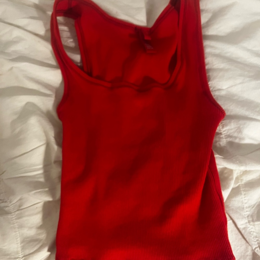 Red skims tank top